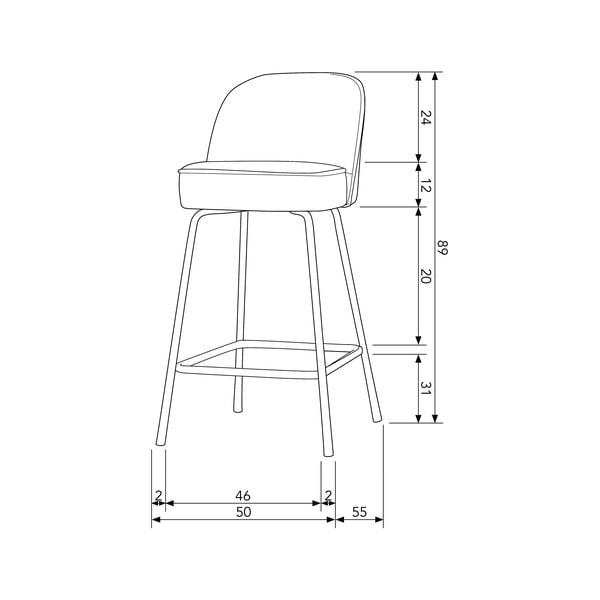 Sametová barová židle v cihlové barvě (výška sedáku 64 cm) Vogue – WOOOD-image-1