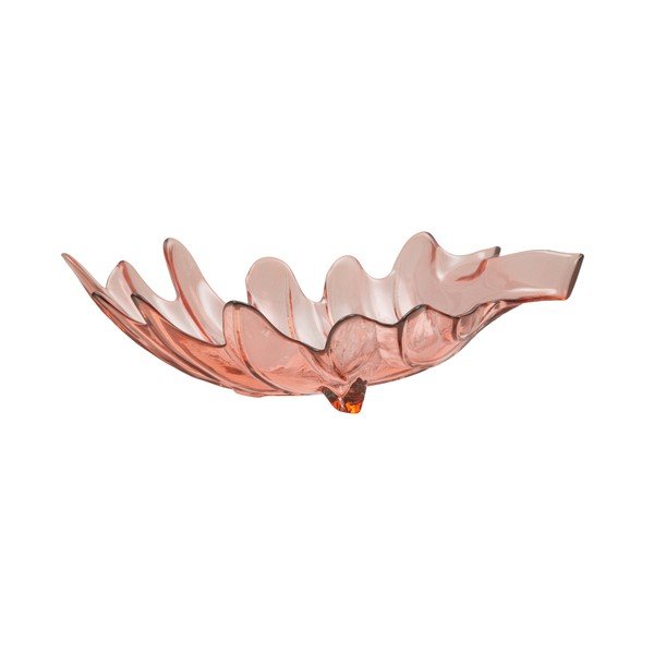 Růžová miska z recyklovaného skla Mauro Ferretti Leaf, 33 x 20 cm-image-2