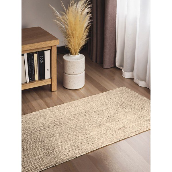 Krémový oboustranný/ručně tkaný jutový běhoun 80x200 cm Juno – Hanse Home-image-1