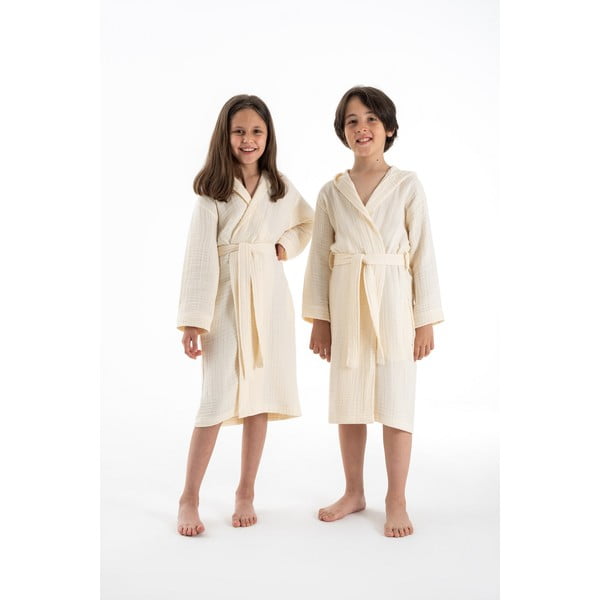 Krémový mušelínový dětský župan velikost 5-6 let Muslin – Foutastic