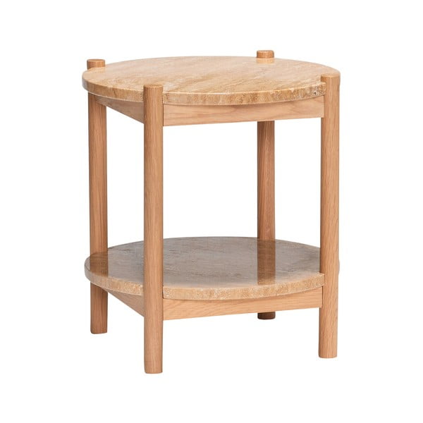 Kulatý odkládací stolek s deskou z kamene ø 43 cm Trava – Hübsch
