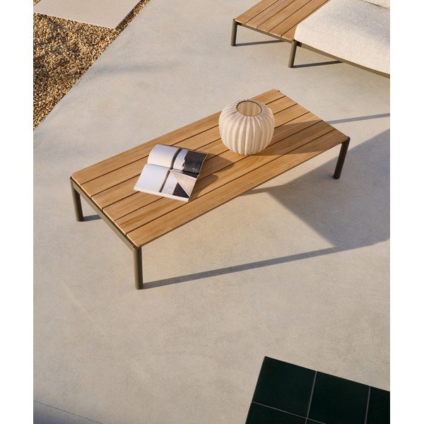 Zahradní konferenční stolek z teakového dřeva 63x149 cm Sorells – Kave Home-image-1