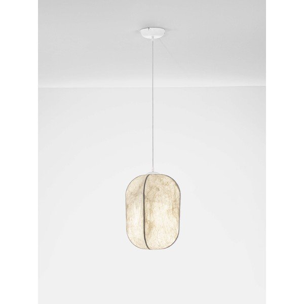 Bílé kovové závěsné svítidlo s textilním stínidlem ø 30 cm Pierida – Nova Luce-image-3