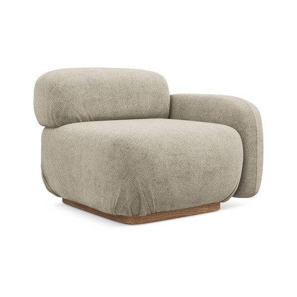 Béžový modul pohovky z textilie bouclé (pravý roh) Ailani – Makamii-image-1