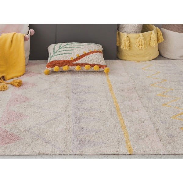 Růžovo-krémový pratelný ručně tkaný bavlněný dětský koberec 140x200 cm Azteca Vintage Nude – Lorena Canals-image-4