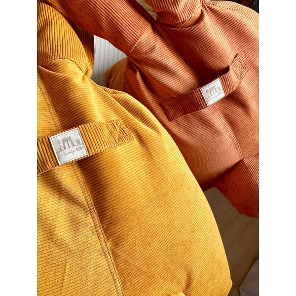 Okrově žlutý dětský sedací vak Funny Bunny – The Brooklyn Kids-image-1