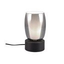 Stolní lampa se skleněným stínidlem v černo-stříbrné barvě (výška 24 cm) Barret – Trio Select