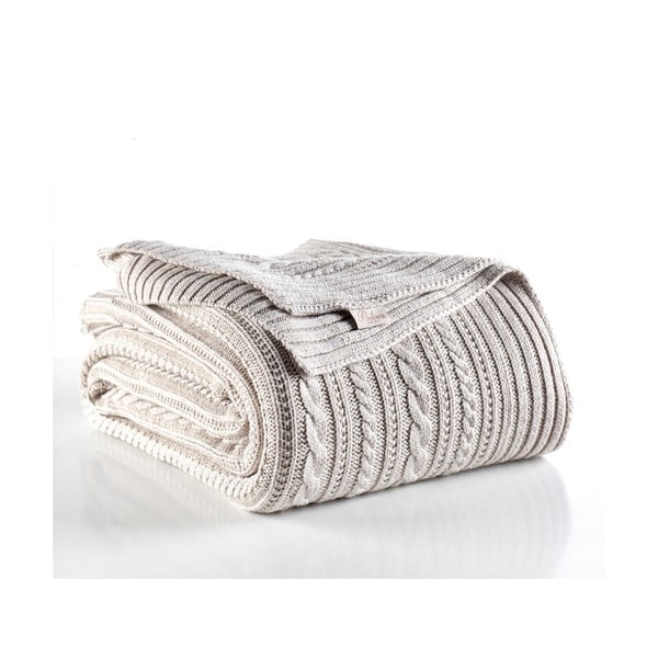 Šedobéžový přehoz přes postel s příměsí bavlny Homemania Decor Camila, 220 x 240 cm-image-1