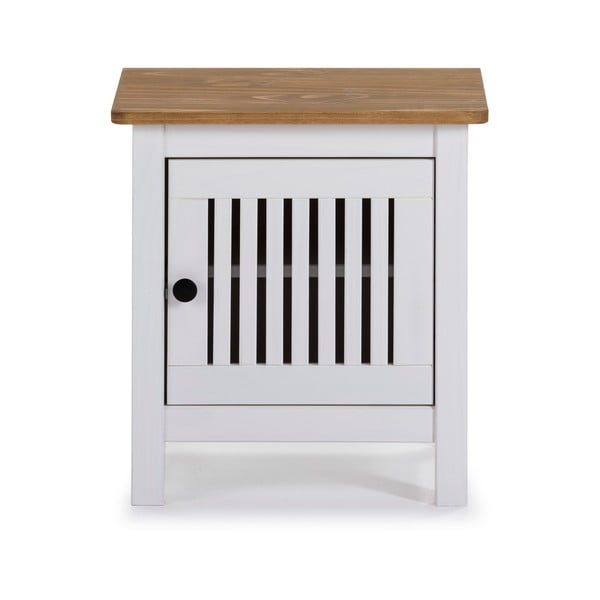 Bílý dřevěný noční stolek Marckeric Bruna-image-2