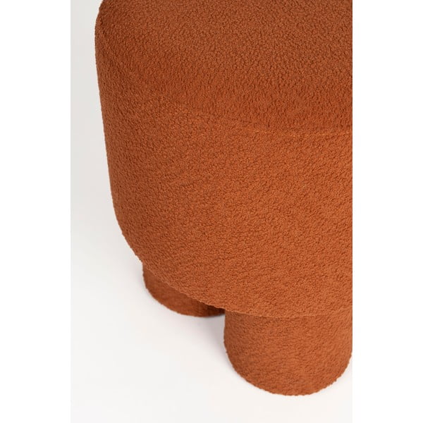 Taburet z textilie bouclé v cihlové barvě Marcos – White Label-image-2
