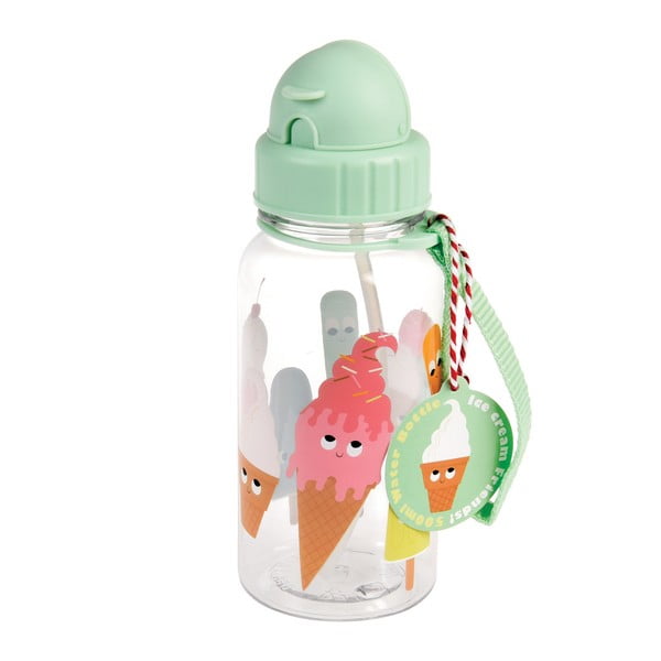 Dětská láhev na pití s brčkem Rex London Ice Cream Friends, 500 ml