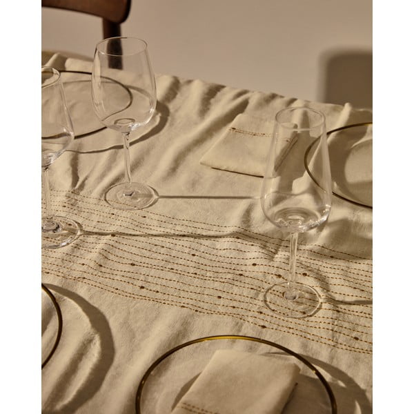 Ubrus s příměsí lnu 150x250 cm Flia – Kave Home-image-1