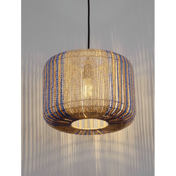 Modré/v přírodní barvě provazové závěsné svítidlo ø 33 cm Abby – Nova Luce-image-1