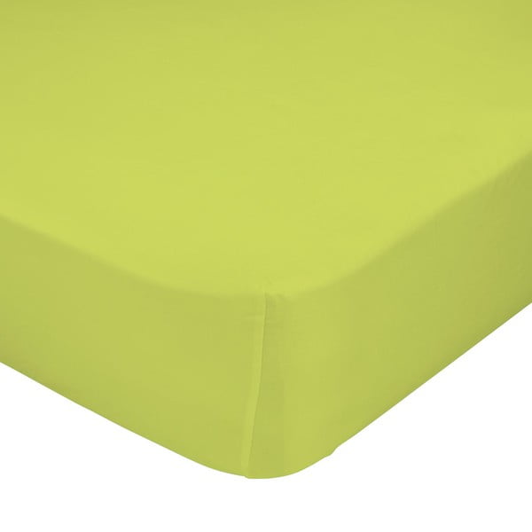 Zelené elastické prostěradlo z čisté bavlny , 70 x 140 cm