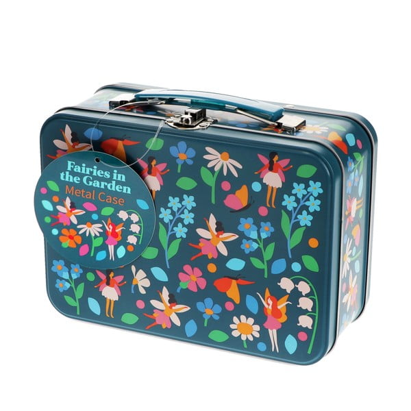 Tmavě modrý kovový dětský kufřík 19x8x17 cm Fairies in the Garden – Rex London