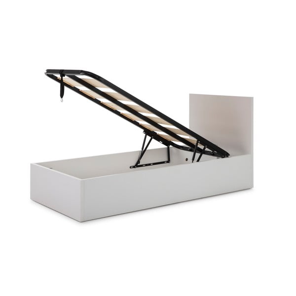 Bílá postel s úložným prostorem a roštem 90x190 cm Kronos - Marckeric-image-3