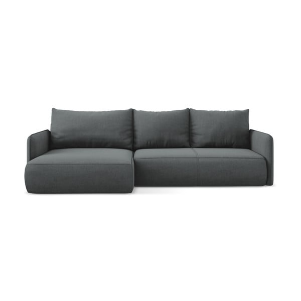 Šedá rozkládací/s úložným prostorem rohová pohovka (levý roh) Nanea – Makamii