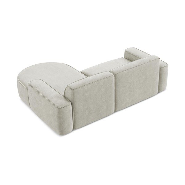 Krémová žinylková rohová pohovka (pravý roh/s lenoškou) Omao – Makamii-image-3