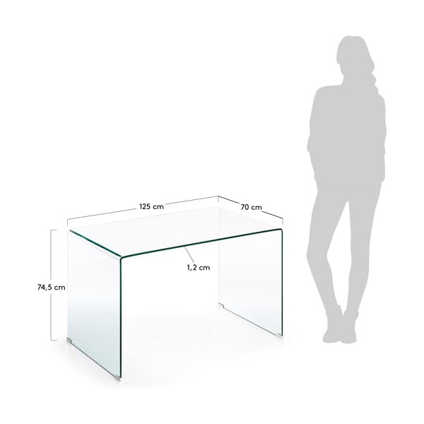 Skleněný pracovní stůl 70x125 cm Burano – Kave Home-image-4