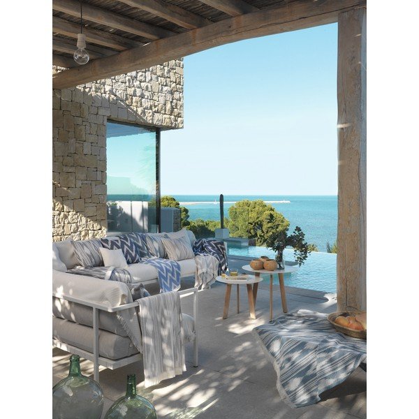 Šedomodrý pléd s podílem bavlny Euromant Mallorca, 140 x 180 cm-image-2