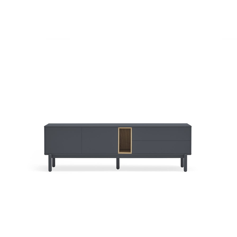 Tmavě šedý TV stolek 180x56 cm Corvo - Teulat