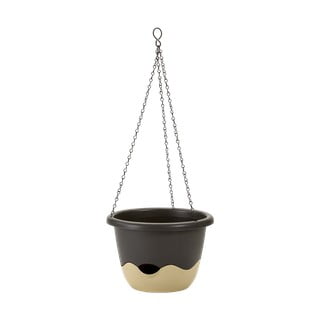 Modro-bílý samozavlažovací květináč vhodný k zavěšení Plastia Mareta, délka 25 cm