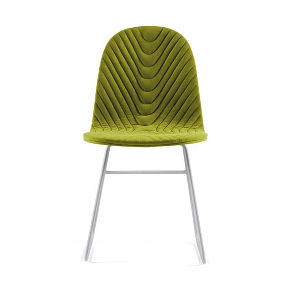 Zelená židle s kovovými nohami Iker Mannequin V Wave