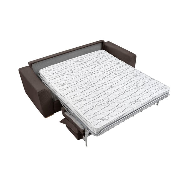 Hnědá manšestrová rozkládací pohovka 225 cm Augustin – Bobochic Paris-image-4