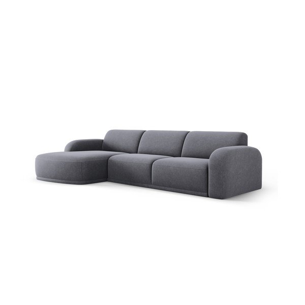 Šedá sametová rohová pohovka Erin – Micadoni Home-image-2