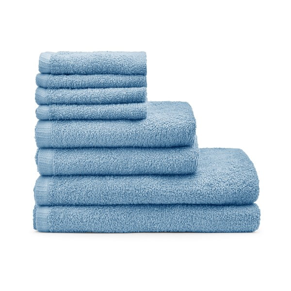 Modré rychleschnoucí/froté bavlněné ručníky a osušky v sadě 8 ks Quick Dry – Catherine Lansfield