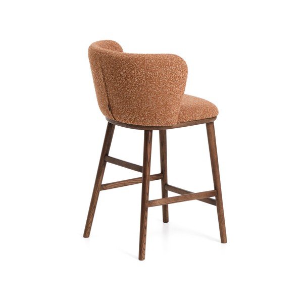 Čalouněná barová židle v terakotové barvě (výška sedáku 65 cm) Ciselia – Kave Home-image-3