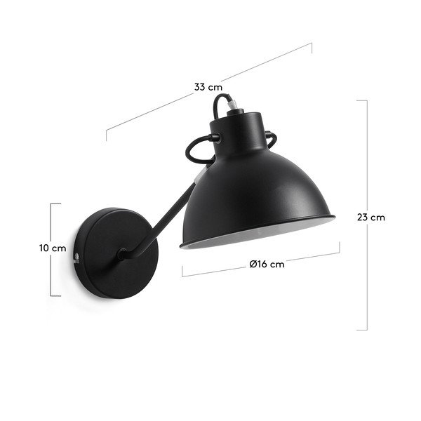 Černá nástěnná lampa Kave Home Odalis-image-3