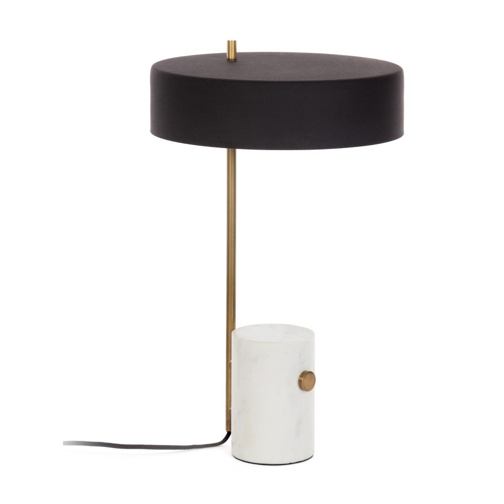 Bílo-černá stolní lampa s kovovým stínidlem (výška 53 cm) Phant – Kave Home