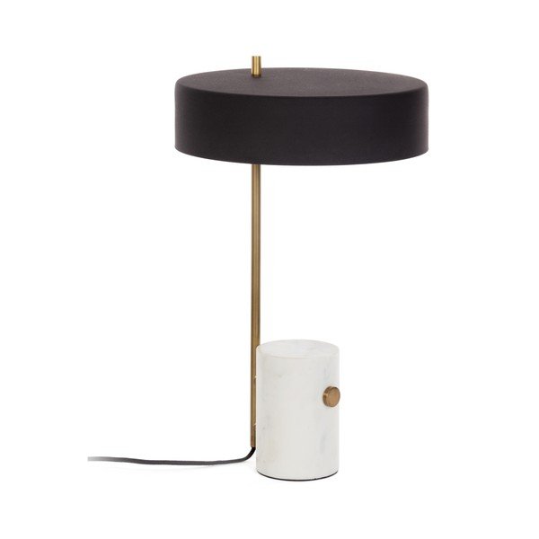 Bílo-černá stolní lampa s kovovým stínidlem (výška 53 cm) Phant – Kave Home