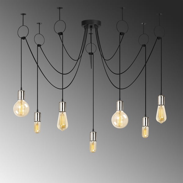 Černé závěsné svítidlo pro 7 žárovek Opviq lights Sirin-image-1