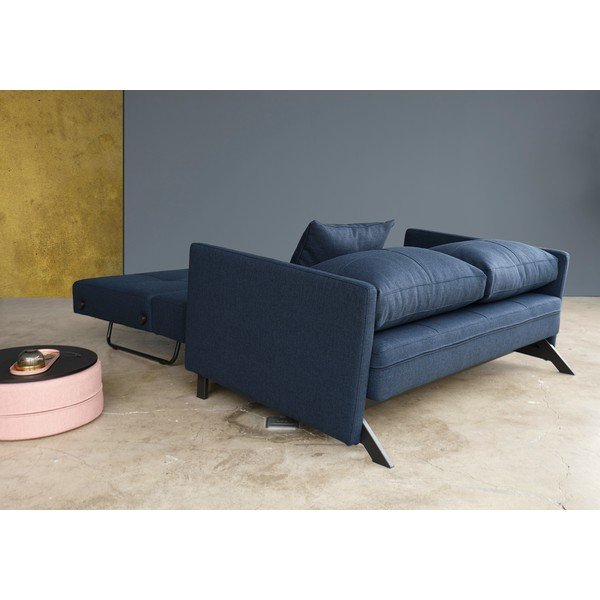 Tmavě modrá rozkládací pohovka Innovation Cuber With Arms Mixed Dance Blue, 100 x 154 cm-image-1