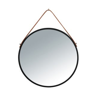 Černé závěsné zrcadlo Wenko Borrone, ø 40 cm