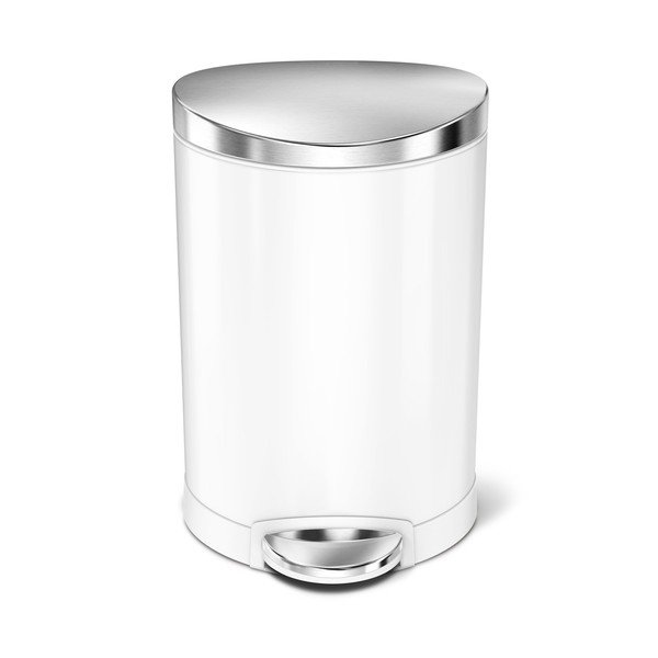 Bílý nášlapný ocelový odpadkový koš 6 l – simplehuman-image-4