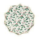 Papírové jednorázové tácky v sadě  8 ks Holly Pattern – Meri Meri
