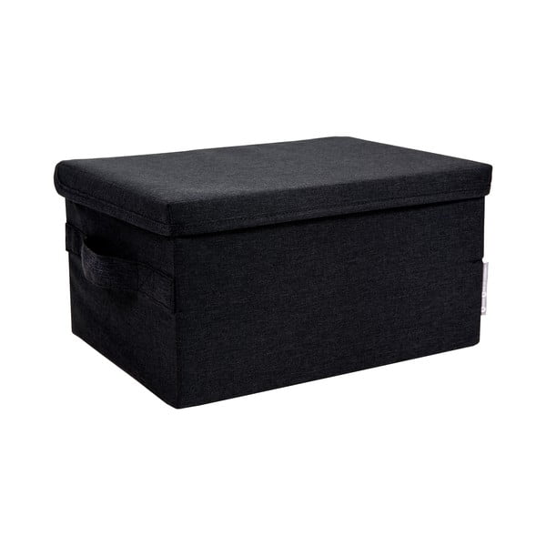 Černý látkový úložný box s víkem 35x19x26 cm Soft Storage – Bigso Box of Sweden