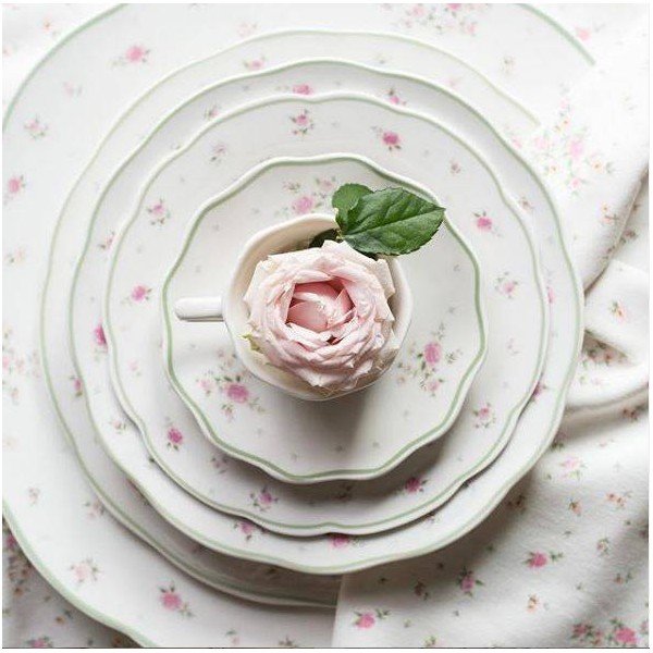 18dílná sada porcelánových talířů Brandani Nonna Rosa-image-1