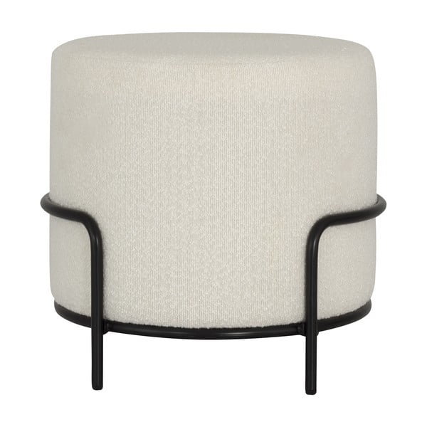 Bílý taburet z textilie bouclé Carl – Tenzo-image-3