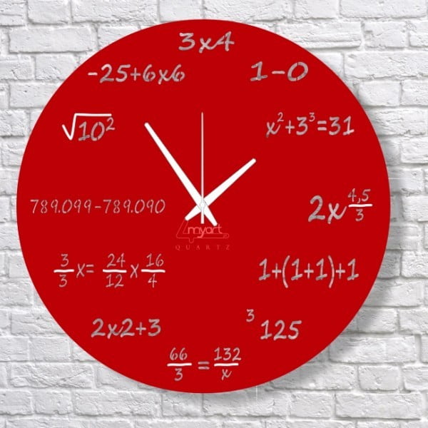 Nástěnné hodiny Red Maths