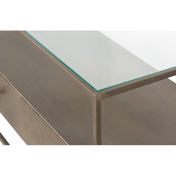 Kovový TV stolek ve zlaté barvě 115x50 cm Depart – BePureHome-image-1