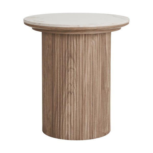 Kulatý odkládací stolek s deskou v dekoru mramoru ø 45 cm Athens – House Nordic-image-4