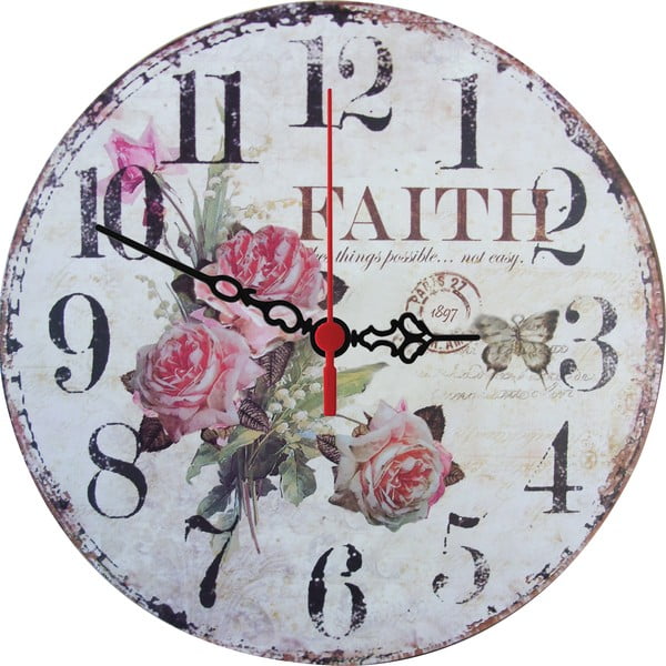Nástěnné hodiny Faith, 30 cm