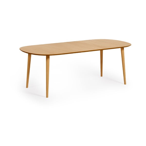 Kulatý rozkládací jídelní stůl v dekoru dubu v přírodní barvě ø 160 cm Oqui – Kave Home-image-2