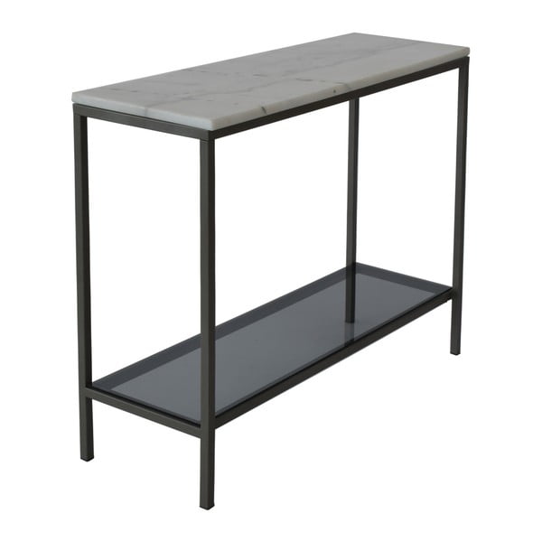 Mramorový konzolový stolek s šedou konstrukcí RGE Ascot , výška 75 cm
