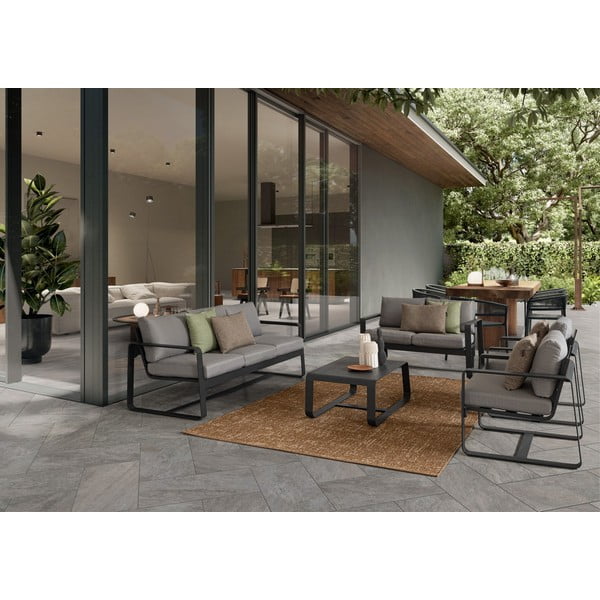 Šedé kovové zahradní křeslo Merrigan   – Bizzotto-image-1