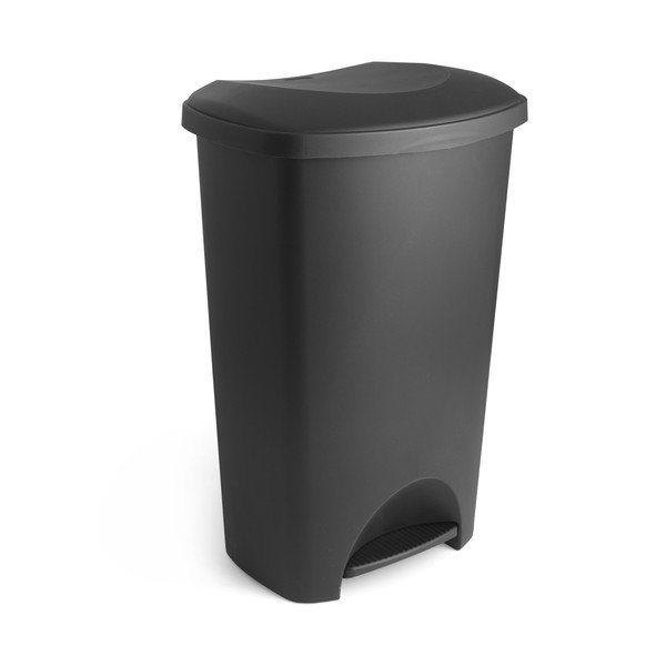 Černý pedálový plastový odpadkový koš 50 l – Addis